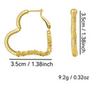 coiled heart hoop earrings with 3.5 cm dimensions