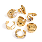 Wholesale Gold-Tone Stainless Steel Sculptural Open Ring Collection - design detail