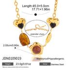Wholesale Gold-Tone Stainless Steel Multicolor Resin Charm Necklace Collection - finish detail
