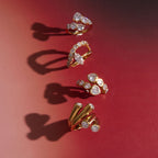 Gold Plated Clear Stone Stainless Steel Statement Ring Collection — graduated stone ring view