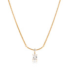 isolated cushion stone drop necklace on white
