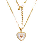 full gold plated heart necklace with lobster clasp and extension chain