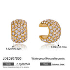 Stainless Steel Hoop, Ear Cuff and Heart Stud Earring Collection size and proportion reference