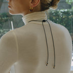 Amber-Color Resin Stainless Steel Cord Pendant Necklace styled product view