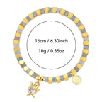 blue bead turtle bracelet with supplier-listed 16 cm size and 10 g weight