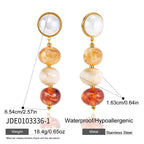 Warm-color resin drop earring dimension image