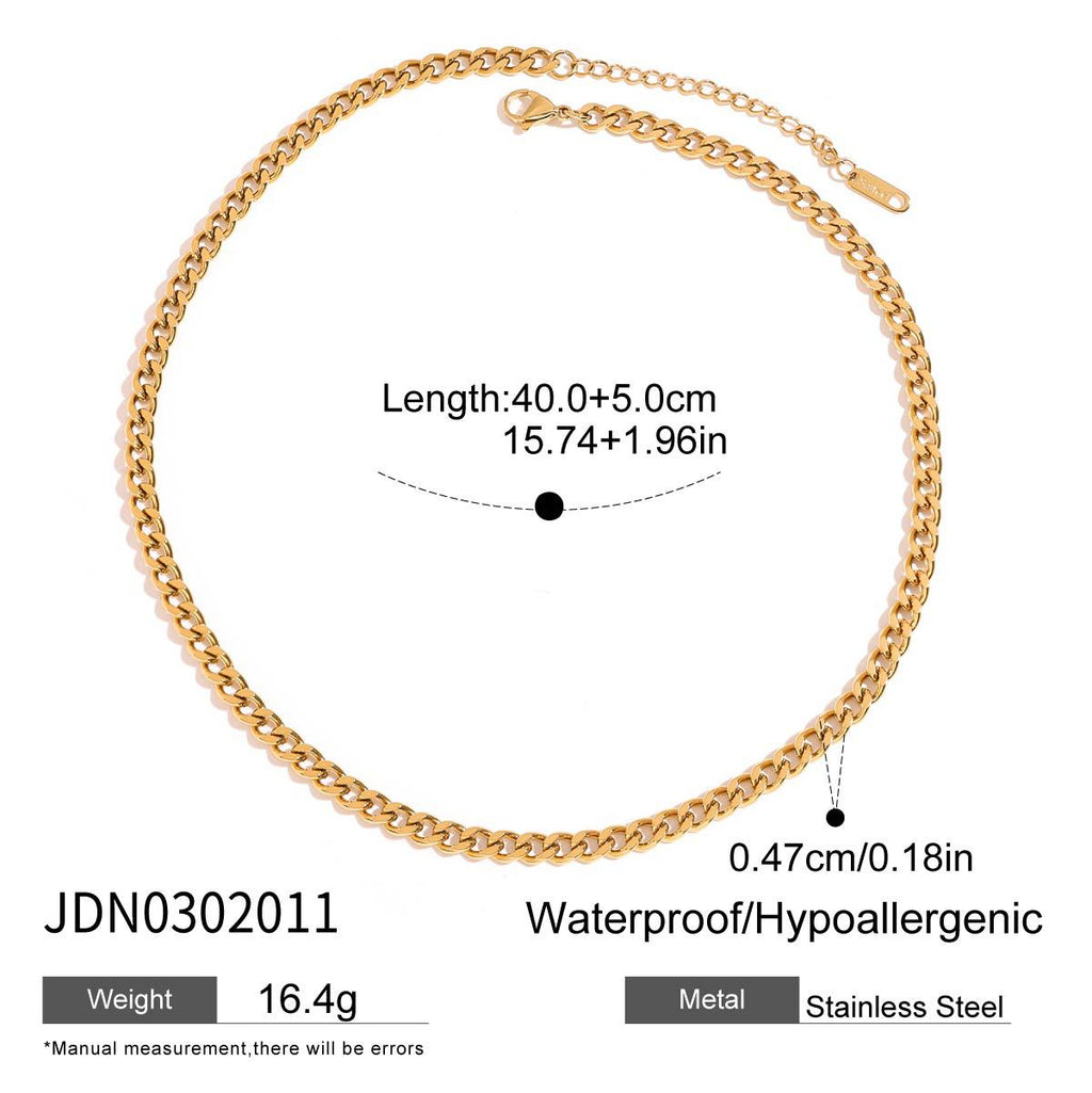 Gold-Tone Stainless Steel Pendant Necklace Collection size and proportion reference
