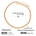 Gold-Tone Stainless Steel Pendant Necklace Collection size and proportion reference