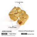 Braided ring dimension diagram showing 1.11 cm band width