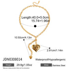 Black heart pendant necklace specification view