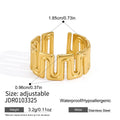 Gold tone adjustable ring with width reference