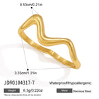 Gold tone double-finger ring with width reference