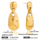 Polished broad drop earrings linked to smaller rounded tops