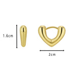 heart huggie earring dimensions measuring 20 by 16 mm