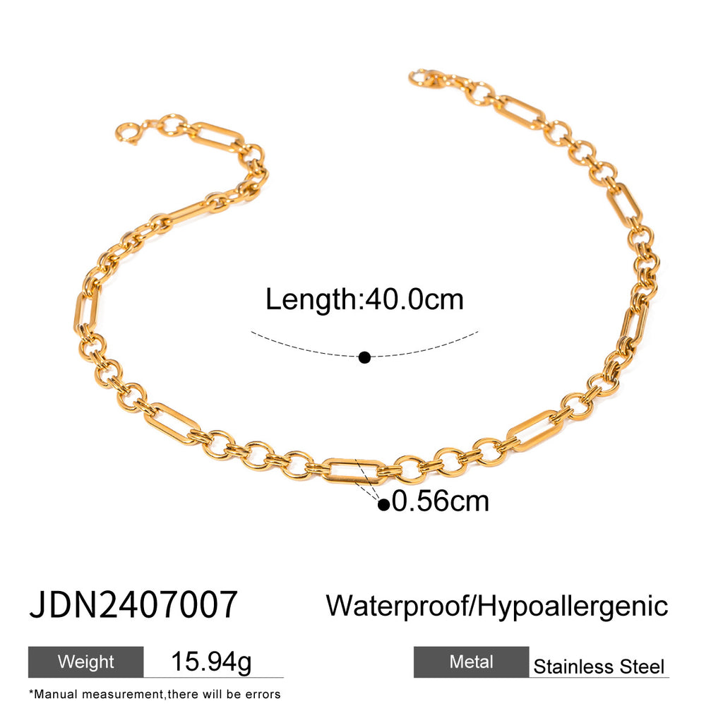Fine chain white accent necklace specification view