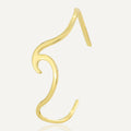 isolated gold plated brass open cuff shaped like a curling wave