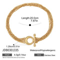 Stainless steel toggle bracelet length and ring dimensions