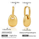Smaller gold tone pebble drop hoop measurement reference