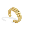 gold plated adjustable rope-detail ring with soft shadow