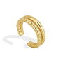 gold plated adjustable rope-detail ring with soft shadow