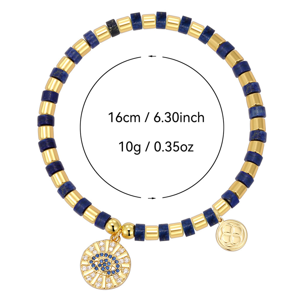 lapis lazuli evil eye bracelet with listed 16 cm size and 10 g weight