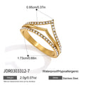 Stainless steel layered chevron ring measurement diagram