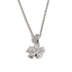 Steel color flower pendant front view
