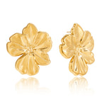 Front and angled views of dimensional stainless steel flower studs