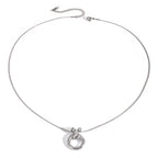 Interlocking Circle Stainless Steel Pendant Necklace Collection finish and shape detail