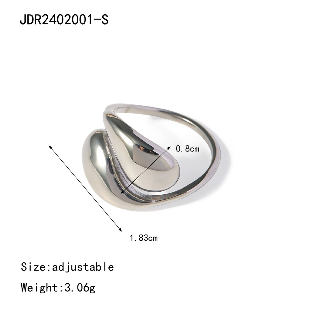 Domed open stainless steel ring dimensions