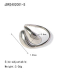 Domed open stainless steel ring dimensions
