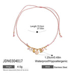 Colorful Charm Cord Stainless Steel Necklace Collection – size and variant reference