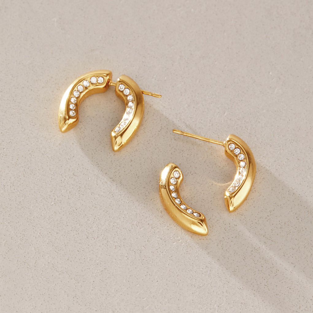 U-shaped earring shown assembled and separated