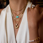 Gold-Tone Stainless Steel Heart Necklace Collection — styled view