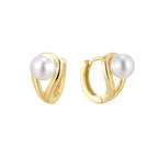 gold plated 925 sterling silver pearl twist hoop earrings — product image 6 of 9