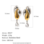 Two-tone earring component and overall measurements
