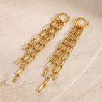 Gold-tone chain tassel earrings styled pair
