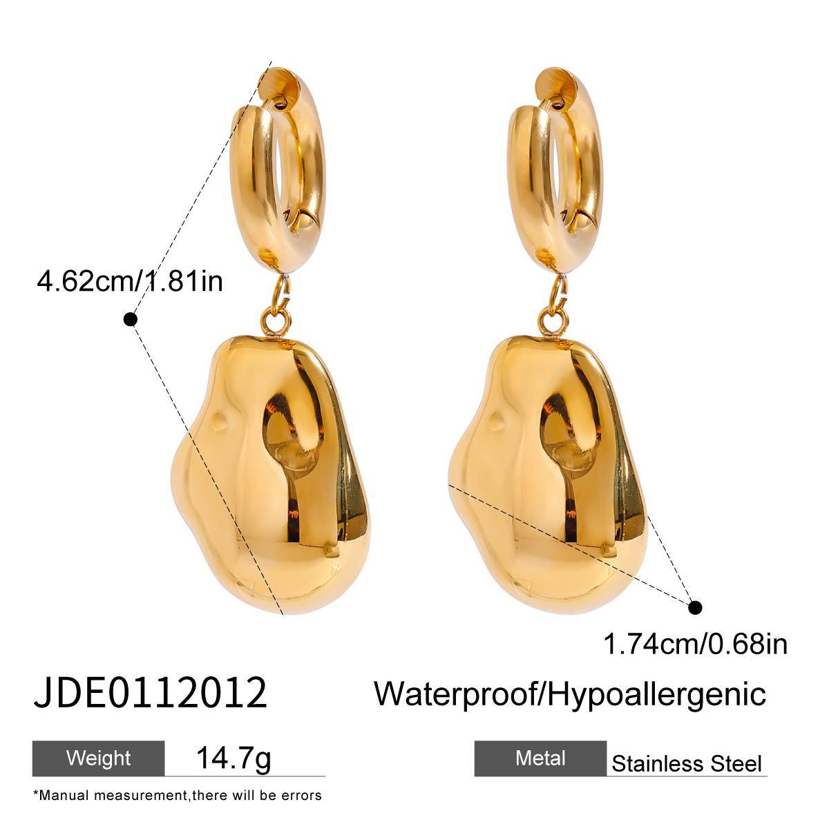 Gold-Tone Stainless Steel Statement Drop Earring Collection — additional style