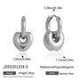 Steel color heart charm hoops with measurement guide