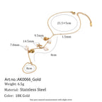 Barefoot anklet dimensions showing ankle chain and toe loop