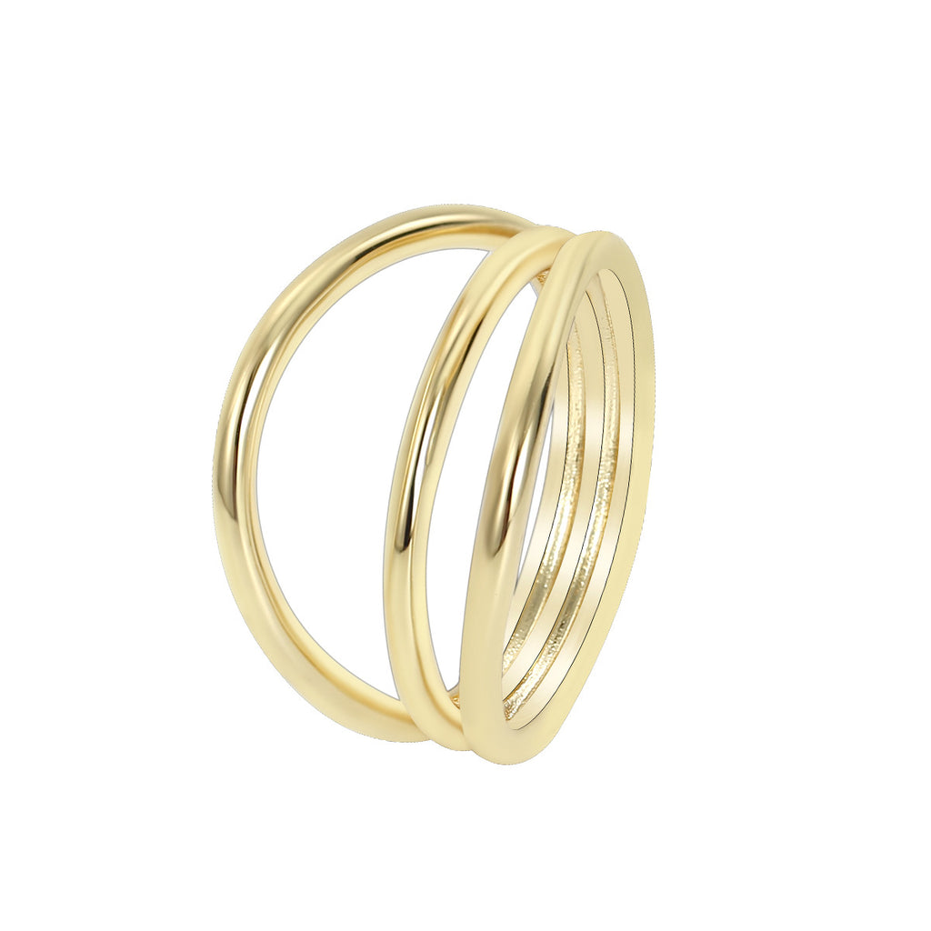 white-background view of airy triple crossover ring