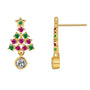 Front and side product views of the colorful tree stud with round stone drop