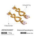 Gold-Tone Pearl-Look Infinity Stainless Steel Drop Earrings size and proportion reference