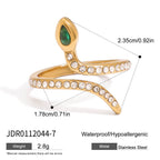 Wholesale Gold-Tone Stainless Steel Green Accent Open Ring Collection - scale reference