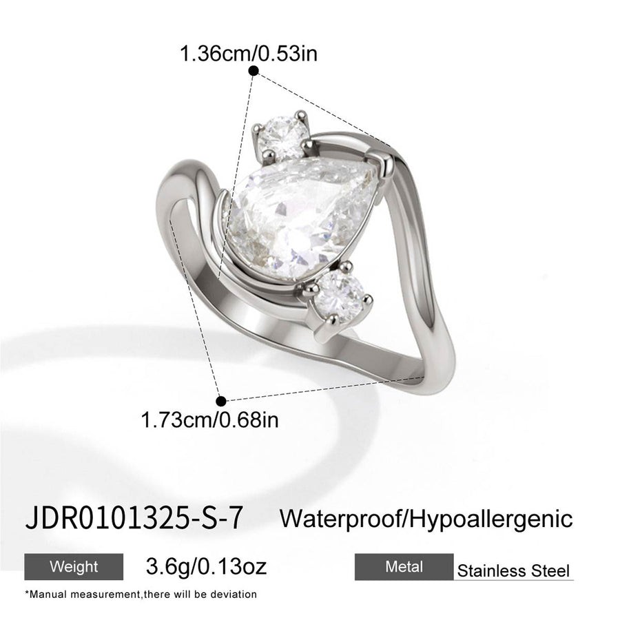 Silver-tone ring measurement image
