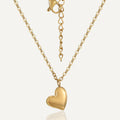 gold plated stainless steel asymmetrical heart pendant necklace