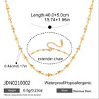 Tiny star chain necklace with measurement guide