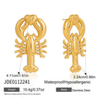 Lobster earring dimensions and front view