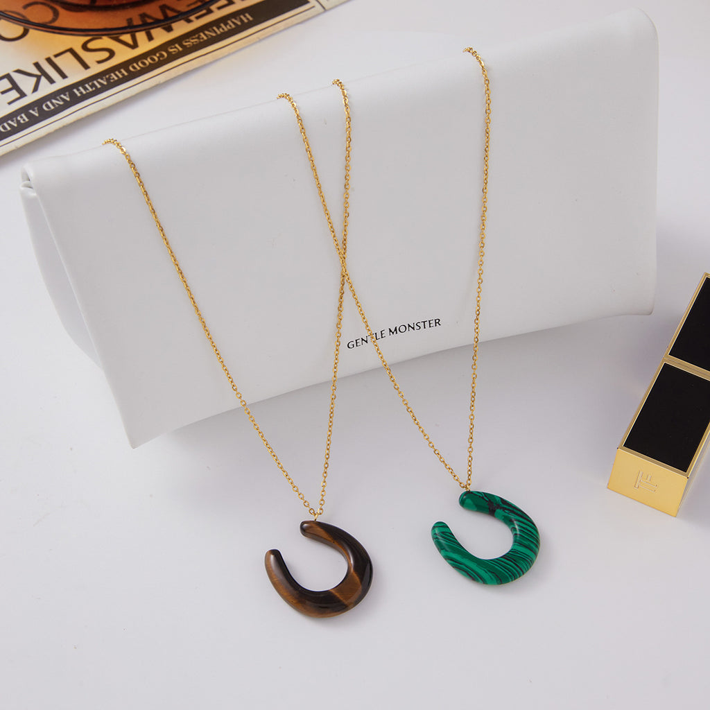 Colored Accent Stainless Steel Pendant Necklace Collection close-up product view
