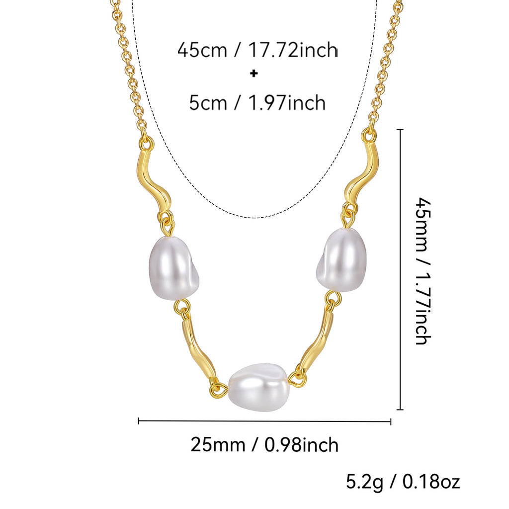 45 cm gold plated shell pearl necklace dimensions